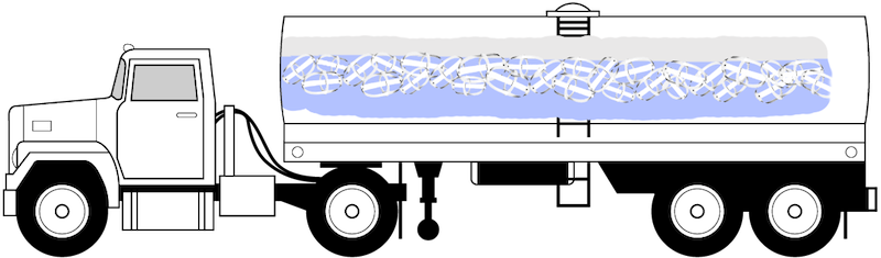 liquid tank truck with surge busters